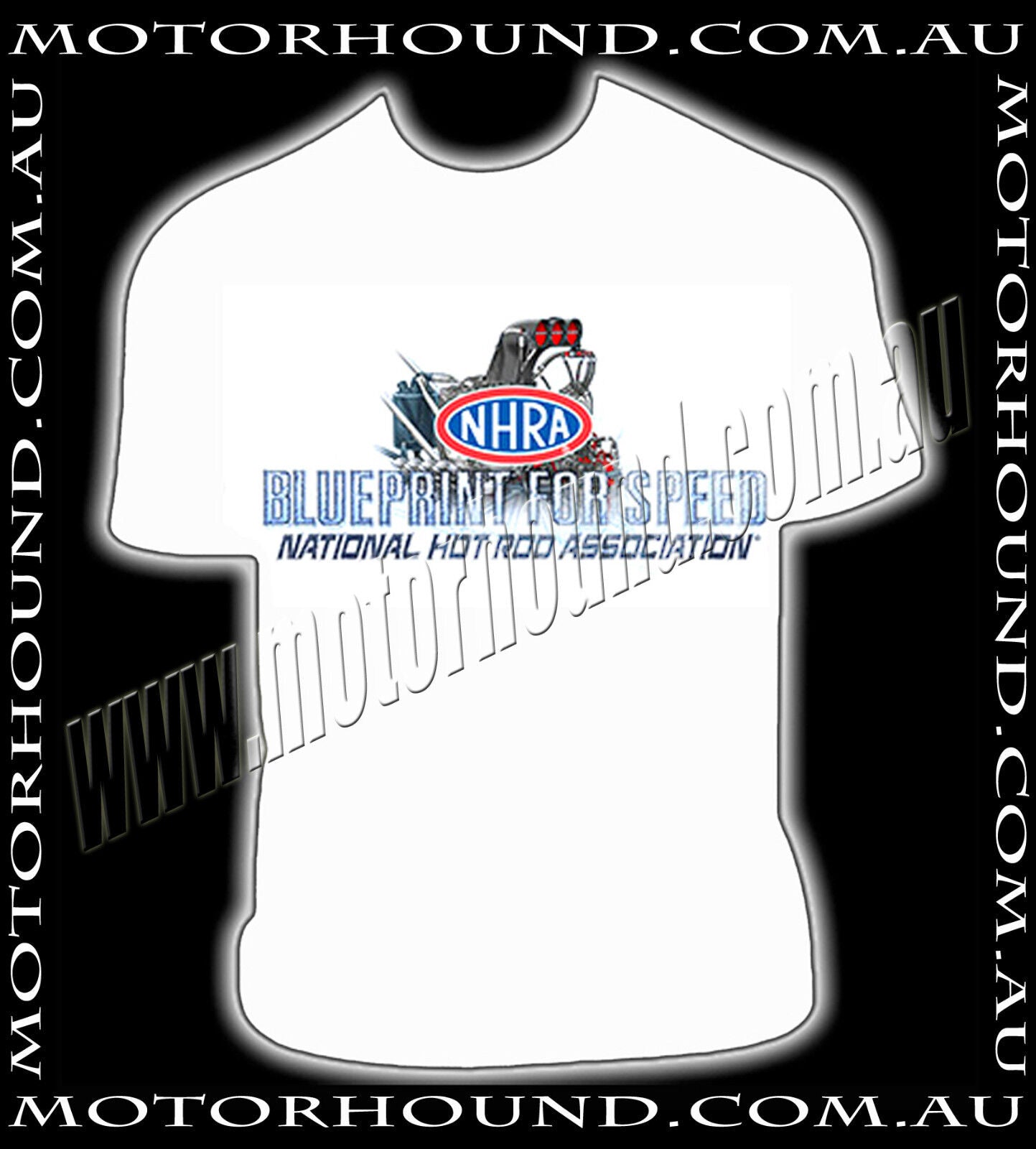TOP FUEL DRAGSTER BLUEE PRINT TEE