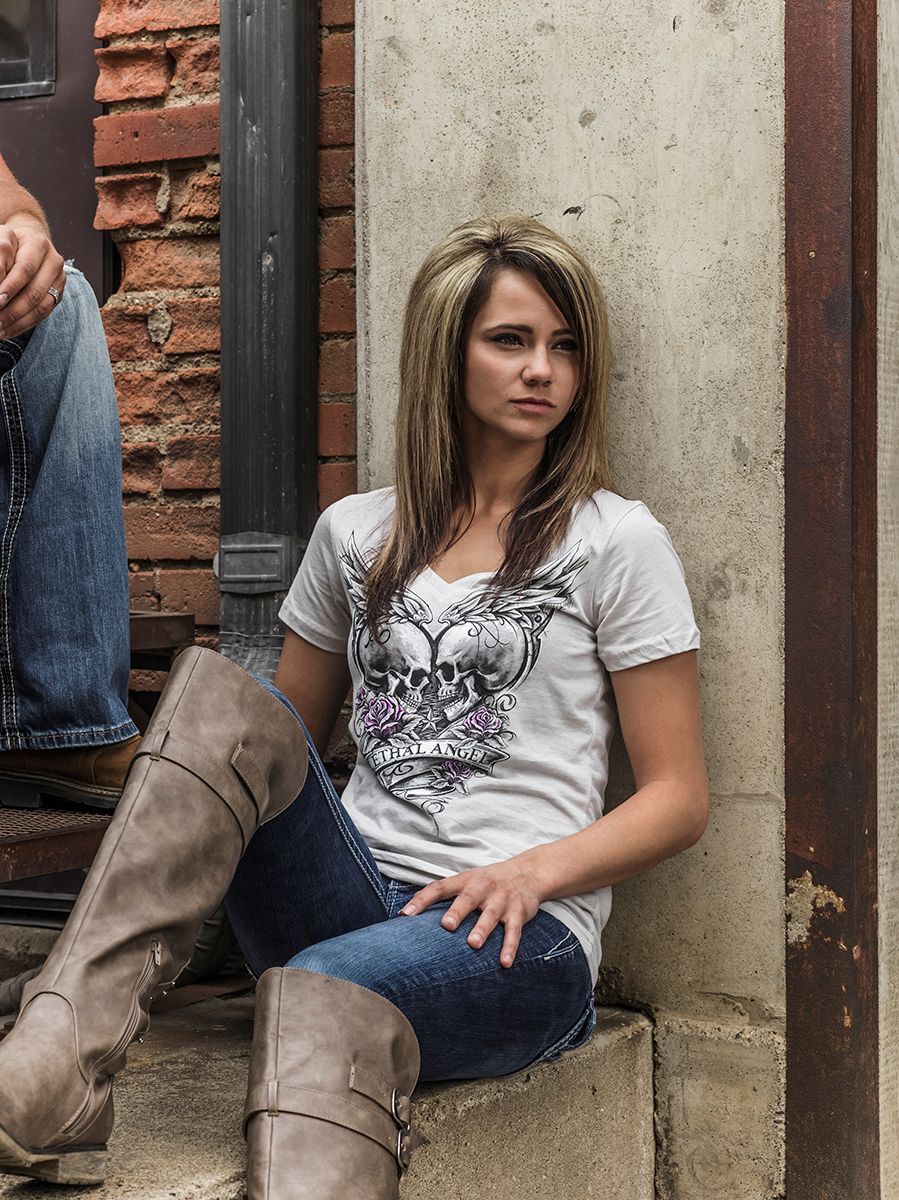 TWIN SKULLS TEE