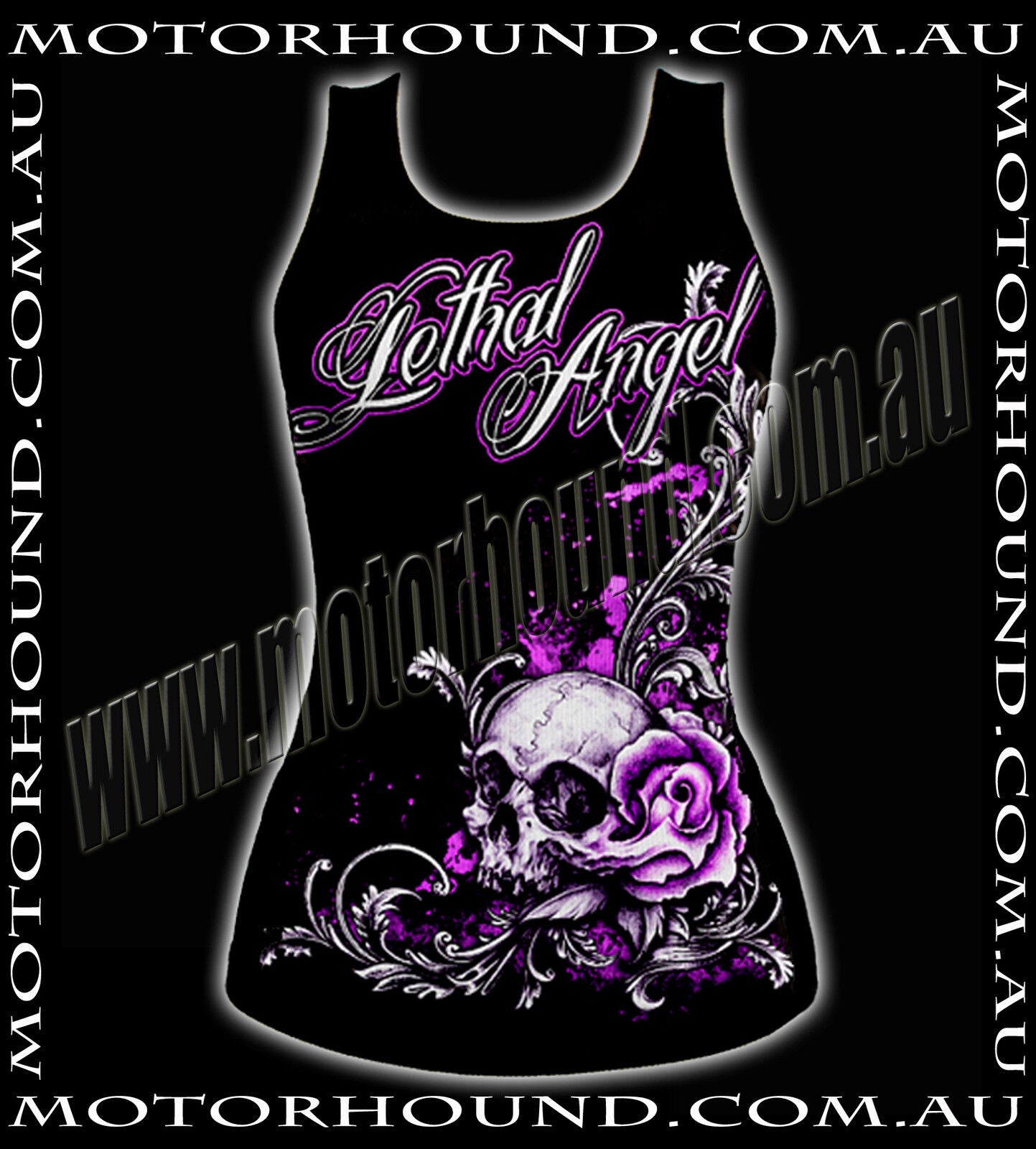 PURPLE ROSE SKULL TANK