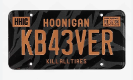 KB43VER CAMO LICENSE PLATE