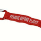 REMOVE BEFORE FLIGHT KEYRING