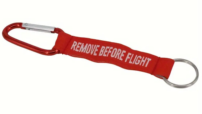 REMOVE BEFORE FLIGHT KEYRING