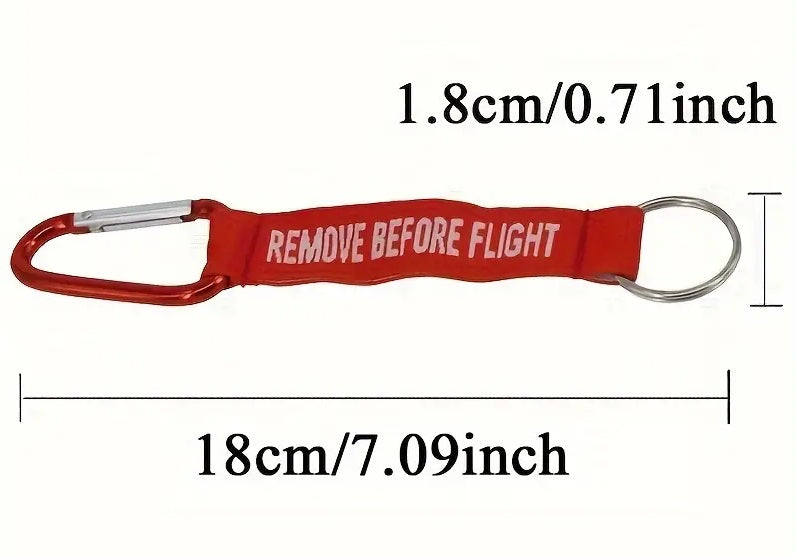 REMOVE BEFORE FLIGHT KEYRING