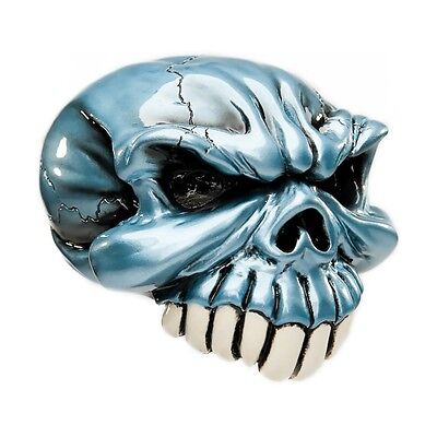 BLUE METALLIC OMBRE SKULL GEAR KNOB